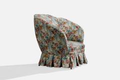 Italian Designer Lounge Chairs with Fabric and Brass Italy 1950s - 4784887
