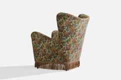 Italian Designer Lounge Chairs with Fabric and Wood Italy 1950s - 4784810