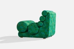 Italian Designer Lounge Chairs with Fabric and Wood Italy 1970s - 4785299