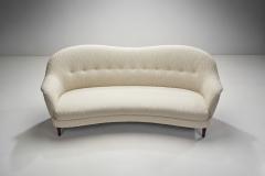 Italian Mid Century Modern Sofa with Stained Wood Legs Italy ca 1950s - 2911922