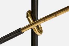 J T Kalmar Pelikan Floor Lamp with Brass Metal and Fabric Austria - 4768366