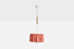 J T Kalmar Pendant Light with Brass Fabric and Acrylic Austria 1950s - 4768368