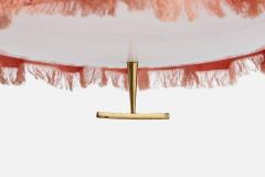 J T Kalmar Pendant Light with Brass Fabric and Acrylic Austria 1950s - 4768372