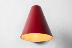 Jacques Biny Pair of 1950s Jacques Biny Red Black Wall Lights - 2931035