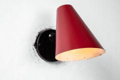 Jacques Biny Pair of 1950s Jacques Biny Red Black Wall Lights - 2931036