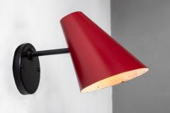 Jacques Biny Pair of 1950s Jacques Biny Red Black Wall Lights - 2931037