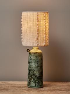 Jacques Blin Small Green Ceramic Table Lamp by Jacques Blin - 2905230