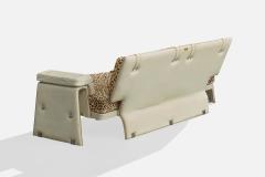 Jacques Quinet Settee with Leather Hide and Metal France 1970s - 4768449