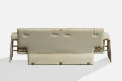 Jacques Quinet Settee with Leather Hide and Metal France 1970s - 4768451