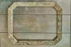 James Mont Attributed Dresser with Silver Leaf and Wood USA 1940s - 4768467