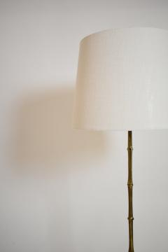 Jansen style tripod faux bamboo solid brass floor lamp 1960s  - 4539237