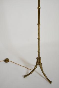 Jansen style tripod faux bamboo solid brass floor lamp 1960s  - 4539238