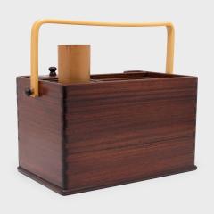 Japanese Rosewood Tabako bon with Two Rabbits - 4459866