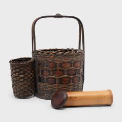 Japanese Woven Bamboo Tabako bon - 4459847