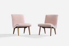 Jens Risom Lounge Chairs with Beech and Fabric Germany 1950s - 4768495