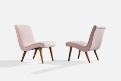 Jens Risom Lounge Chairs with Beech and Fabric Germany 1950s - 4768496