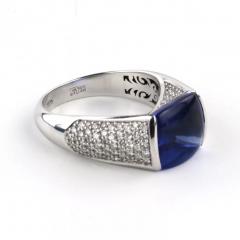Jewellery 18k White Gold Ring With A 10 20 Carat Tanzanite And Diamonds - 4780013