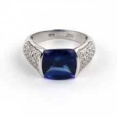 Jewellery 18k White Gold Ring With A 10 20 Carat Tanzanite And Diamonds - 4780014