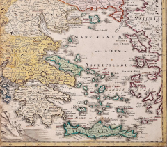 Johann Baptist Homann Hand Colored 18th Century Homann Map of the Danube Italy Greece Croatia - 2684731