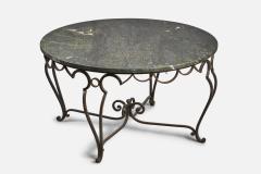 John Vesey Center Table with Wrought Iron and Marble USA 1950s - 4768589