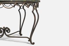 John Vesey Center Table with Wrought Iron and Marble USA 1950s - 4768590