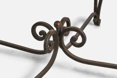 John Vesey Center Table with Wrought Iron and Marble USA 1950s - 4768591