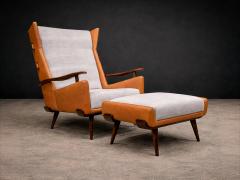 Jorge Zalszupin Bergere Lounge Chair Ottoman by Jorge Zalszupin Rosewood Lot 737A - 4624705