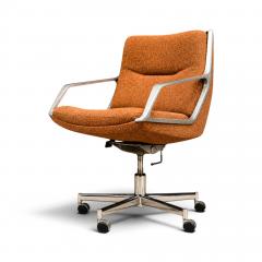 Jorge Zalszupin Low Commander Swivel Armchair in Chenille Aluminum 1973 - 4801703