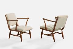 Josef Frank Lounge Chairs with Mahogany and Fabric Sweden 1940s - 4768735