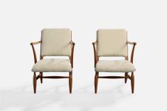 Josef Frank Lounge Chairs with Mahogany and Fabric Sweden 1940s - 4768736