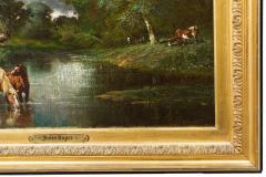 Jules Dupre Pastoral Landscape of Horses Drinking Jules Dupre - 4458112