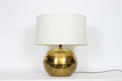 Karl Springer Pair Karl Springer Style Brass Sphere Table Lamps Circa 1980 - 2937438