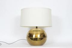Karl Springer Pair Karl Springer Style Brass Sphere Table Lamps Circa 1980 - 2937441