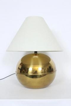 Karl Springer Pair Karl Springer Style Brass Sphere Table Lamps Circa 1980 - 2937462