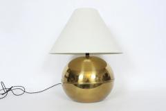 Karl Springer Pair Karl Springer Style Brass Sphere Table Lamps Circa 1980 - 2937467