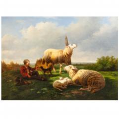 LAURENT DE BEUL Shepherd Boy with his Flock 1864 Lauren De Beul - 4458207