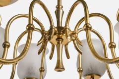 LYFA Chandelier with Brass and Glass Denmark 1950s - 4769092