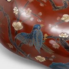 Lacquered Happiness Box with Birds Blossoms - 4459753