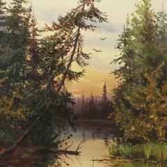 Landscape With A Pond In Evening Light A Konstantinova Russia - 4781201
