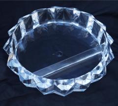 Large Faceted Lucite Hollywood Regency Divided Bowl Chip and Dip - 1803453