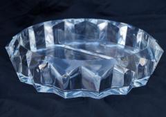 Large Faceted Lucite Hollywood Regency Divided Bowl Chip and Dip - 1803456