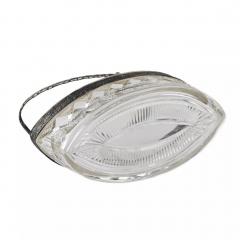 Large Russian Silver Mounted Crystal Bonbonniere In The Form Of A Boat  - 4781590