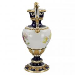 Large Salon Vase With Floral Bouquets Ernst August Leuteritz Germany Meissen - 4782130