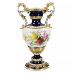 Large Salon Vase With Floral Bouquets Ernst August Leuteritz Germany Meissen - 4782131
