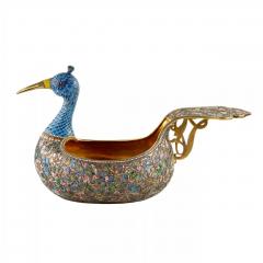 Large Silver Kovsh In The Russian Style With Cloisonne Enamel Russia Moscow - 4781567