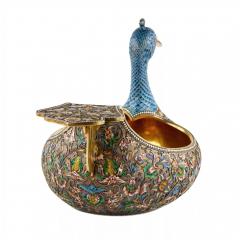 Large Silver Kovsh In The Russian Style With Cloisonne Enamel Russia Moscow - 4781570