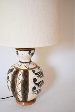Large glazed ceramic lamp in baluster shape 1950s  - 4540042