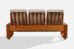 Leif Wikner Sofa with Pine and Fabric Sweden 1970s - 4768933