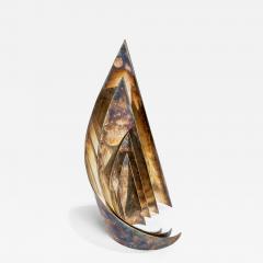 Lino Sabattini Lino Sabattini Decorative Object as Sails in Silvered Metal 70s - 2932510