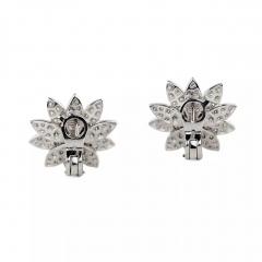 Lotus Diamond Earrings In White Gold 21st Century - 4780072